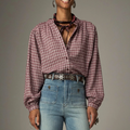 Vera Shirt – Granate Grid