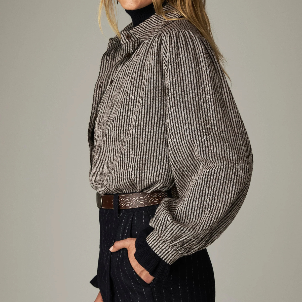 Claude Shirt – Coffee Stripes