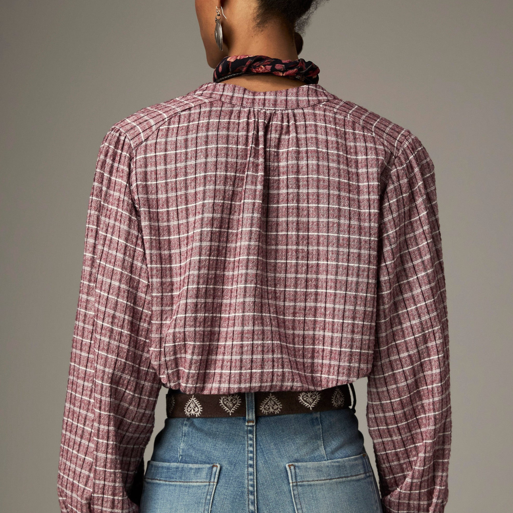 Vera Shirt – Granate Grid