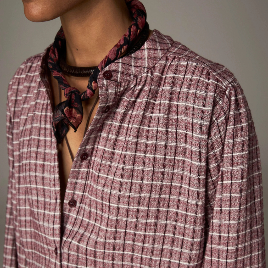 Vera Shirt – Granate Grid