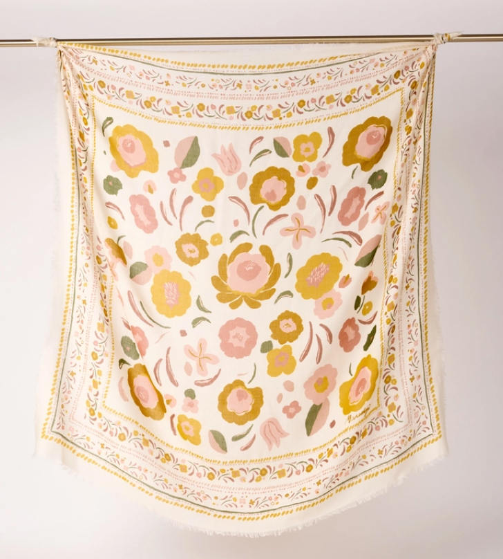 Grande Écharpe en Laine et Soie - Bronze - Maradji